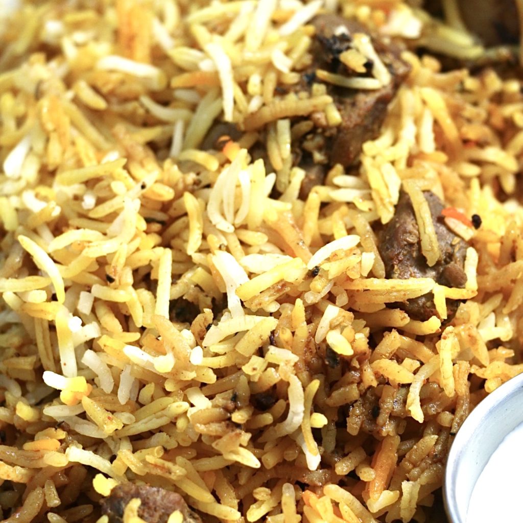 Biryani Rice that is yellow in color