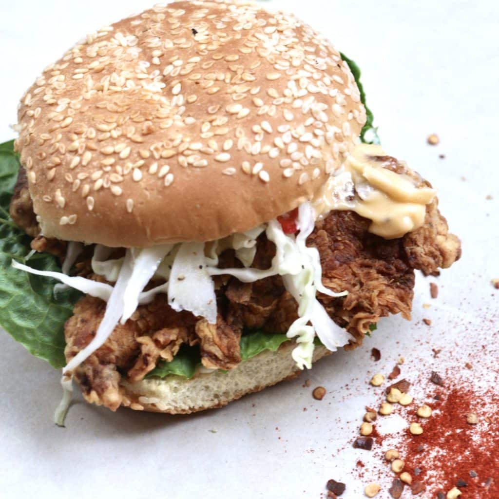 Crispy deep fried Chicken Zinger Burger inspired by KFC